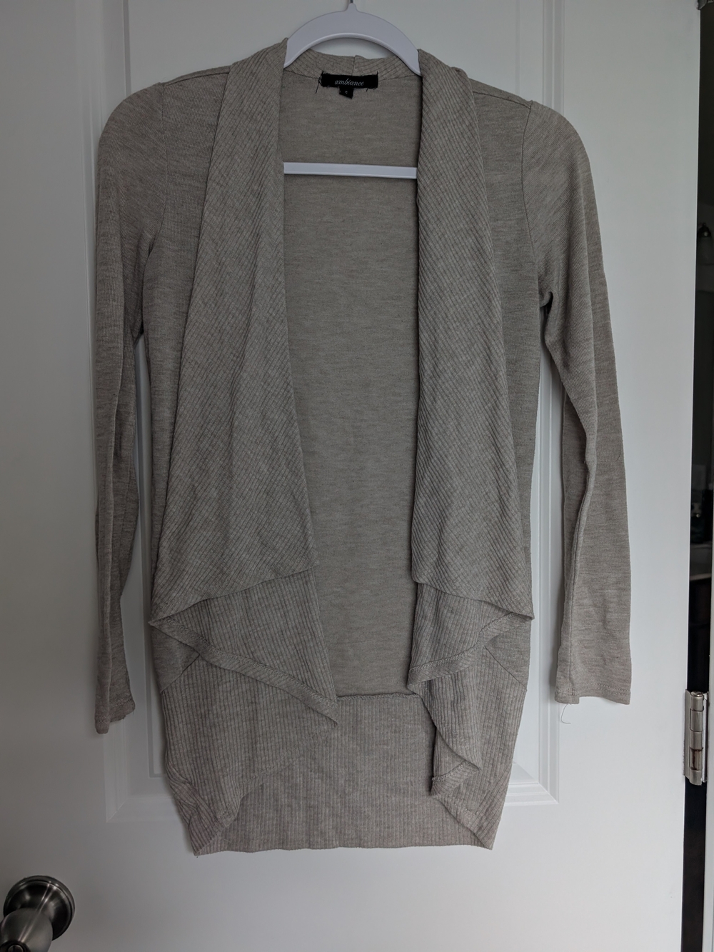 Ambiance Tan Open-Front Cardigan